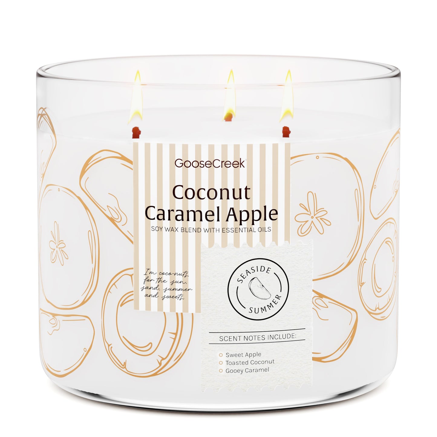 Coconut Caramel Apple 3-Wick Candle