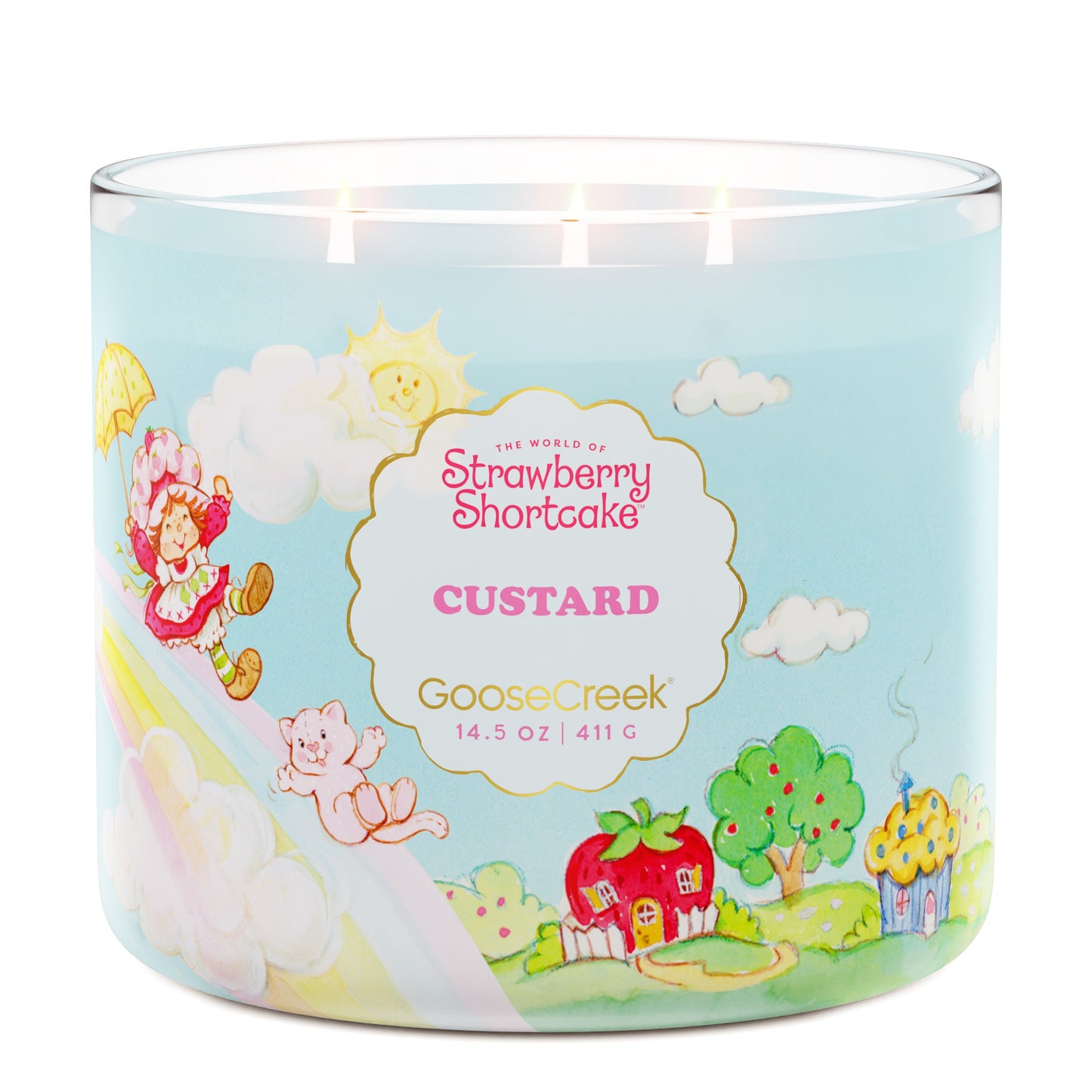 Custard 3-Wick Strawberry Shortcake Candle