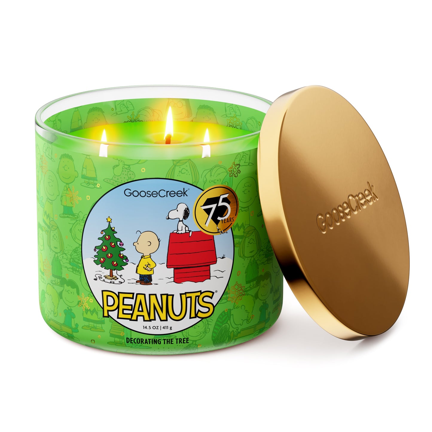 Decorating the Tree 3-Wick Peanuts Candle