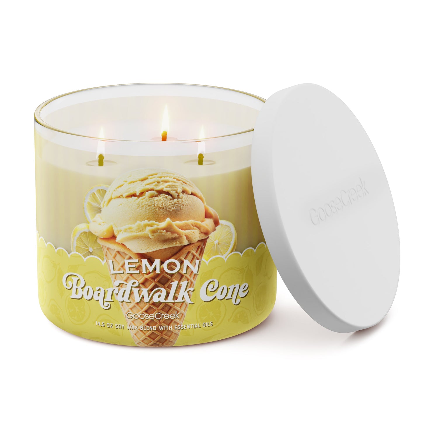 Lemon Boardwalk Cone 3-Wick Candle