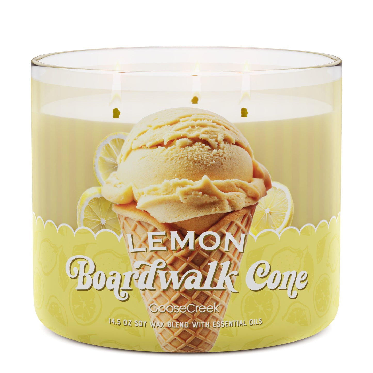 Lemon Boardwalk Cone 3-Wick Candle