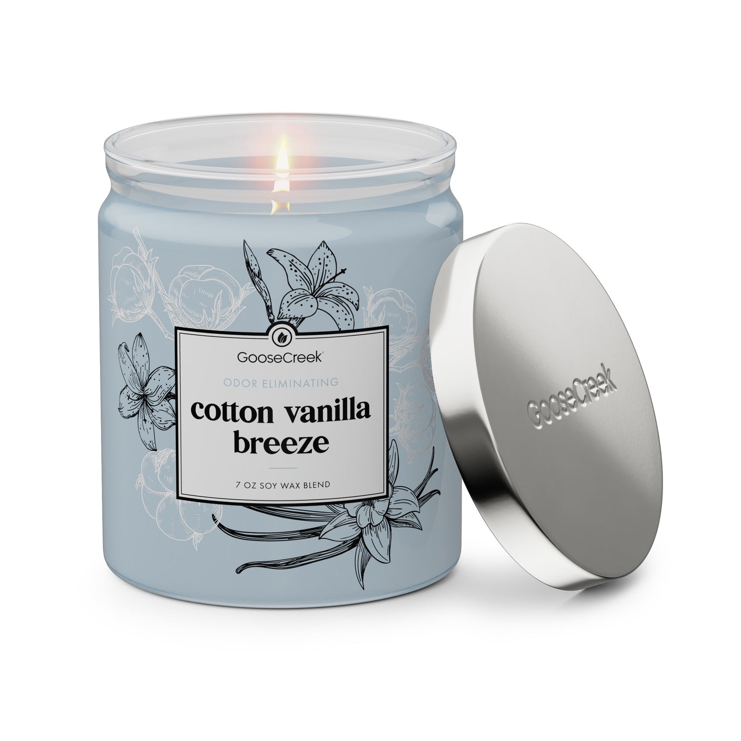 Odor Eliminating Cotton Vanilla Breeze 7oz Single Wick Candle
