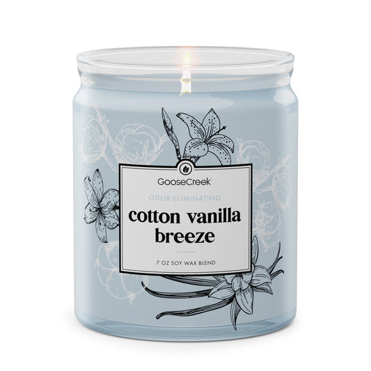 Odor Eliminating Cotton Vanilla Breeze 7oz Single Wick Candle