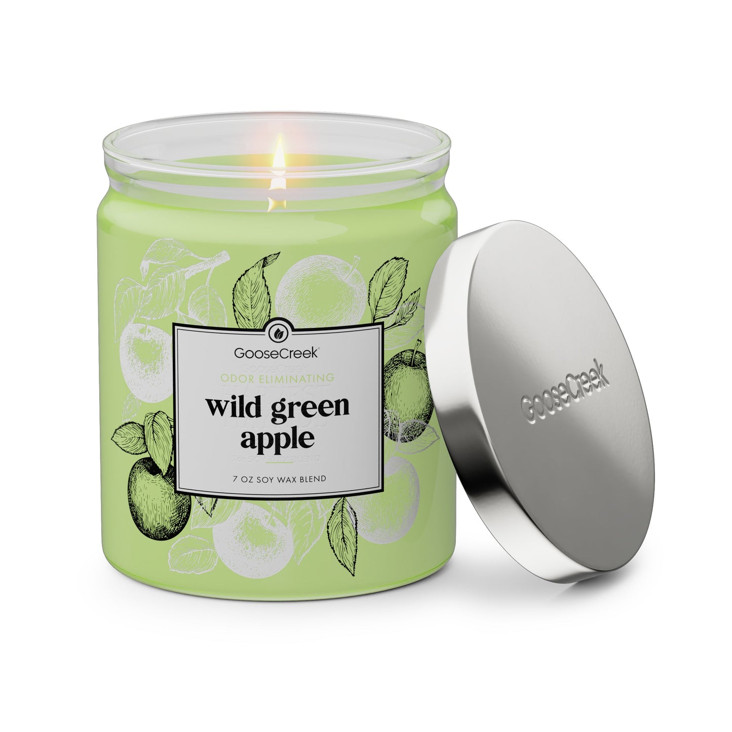 Odor Eliminating Wild Green Apple 7oz Single Wick Candle