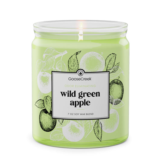 Odor Eliminating Wild Green Apple 7oz Single Wick Candle
