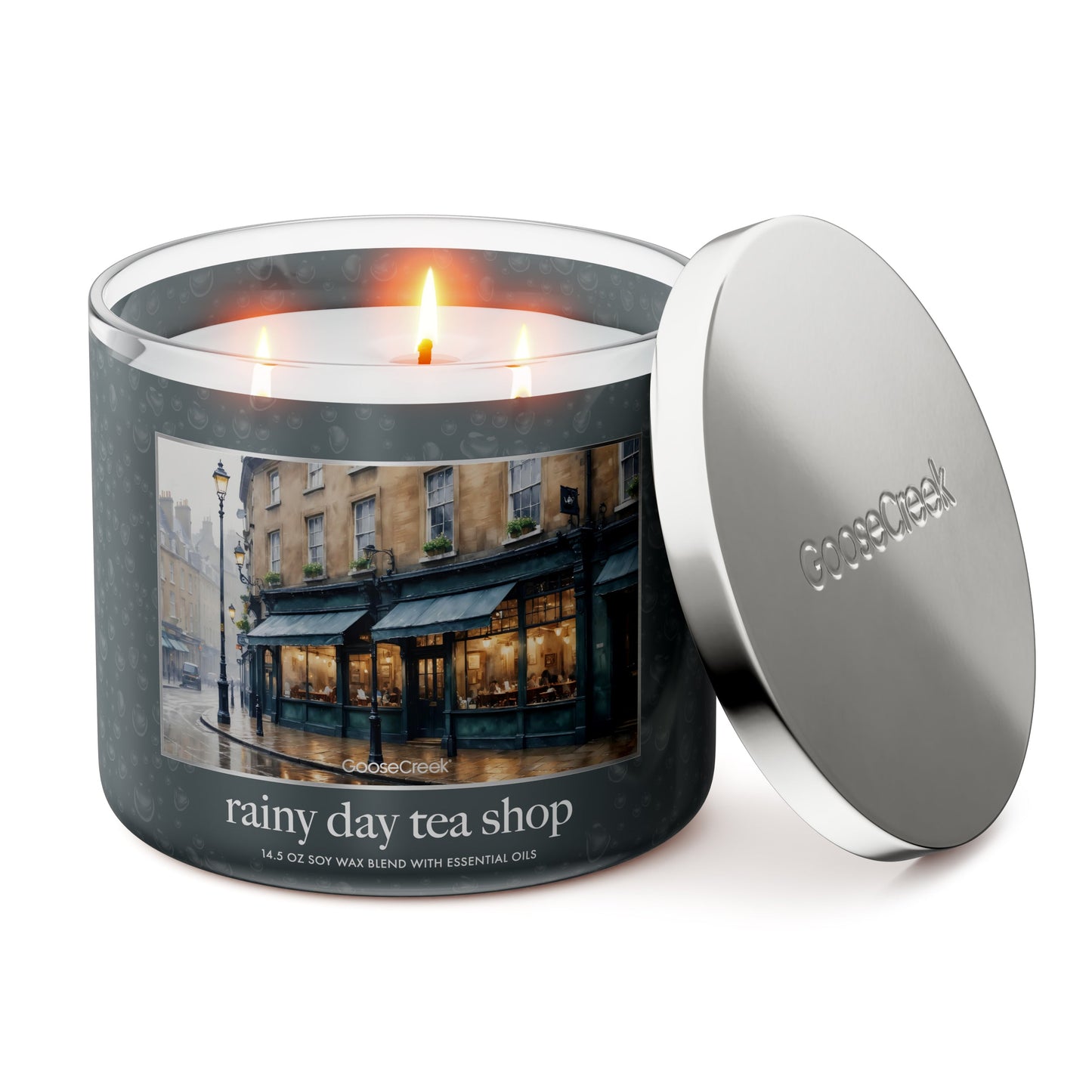 Rainy Day Tea Shop 3-Wick Candle