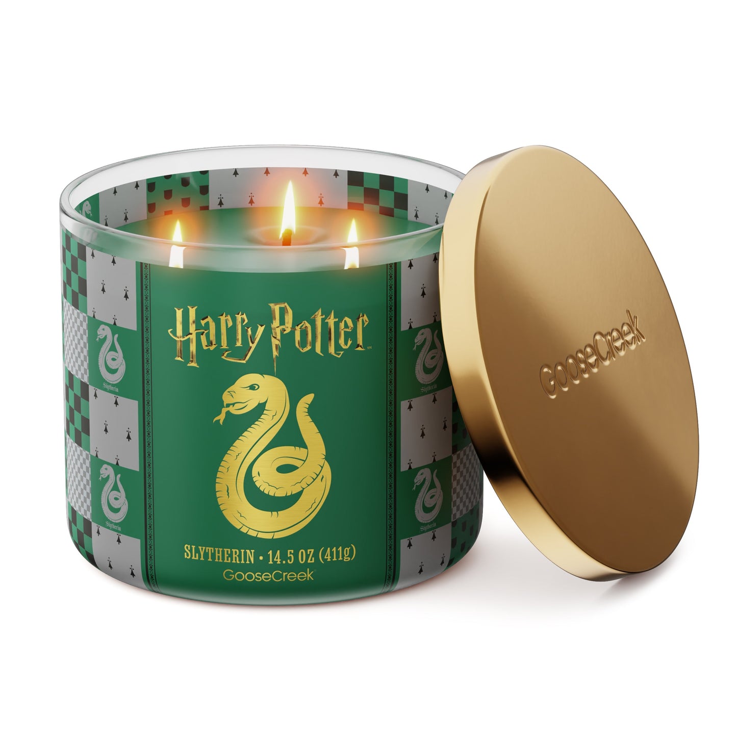 Slytherin 3-Wick Harry Potter Candle
