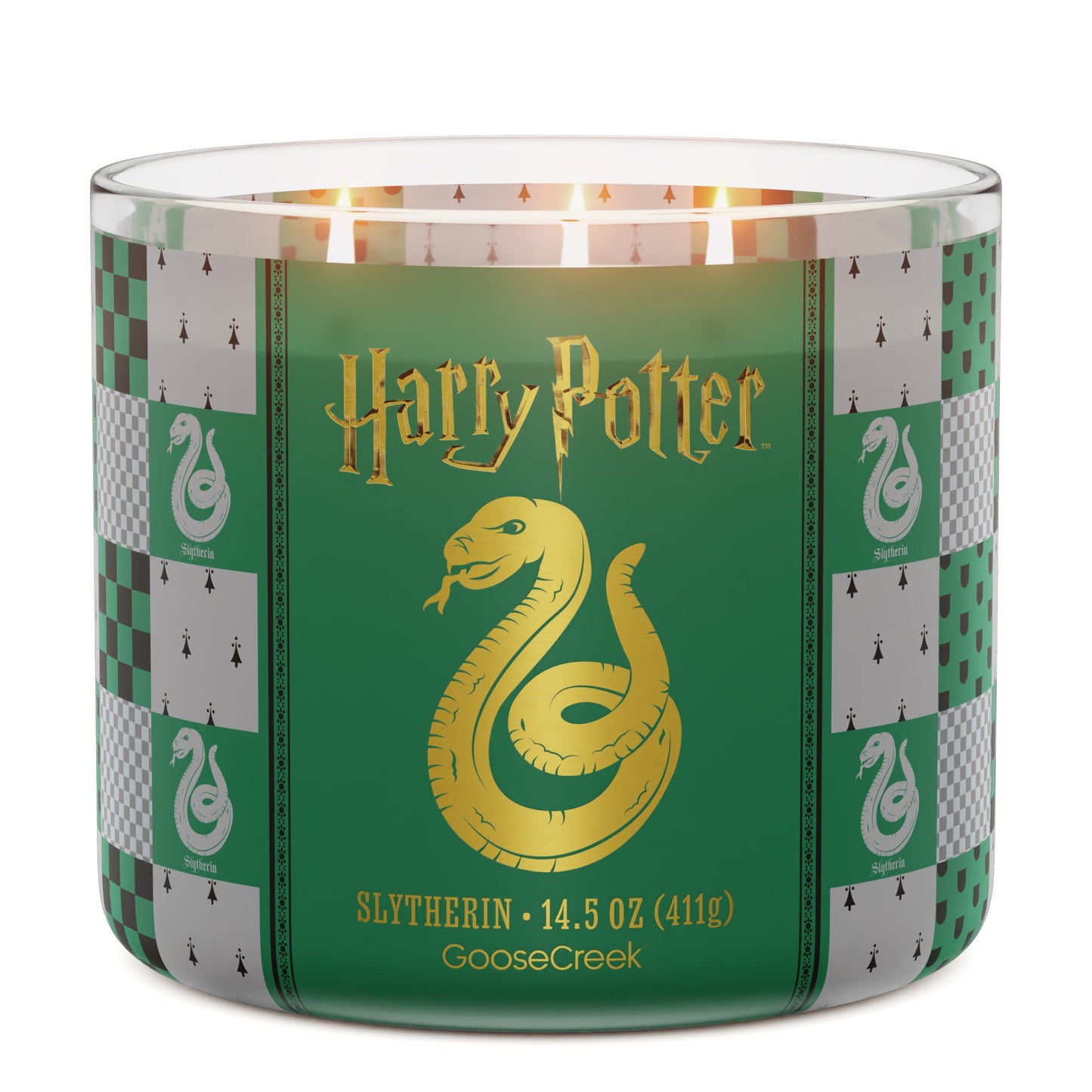 Slytherin 3-Wick Harry Potter Candle