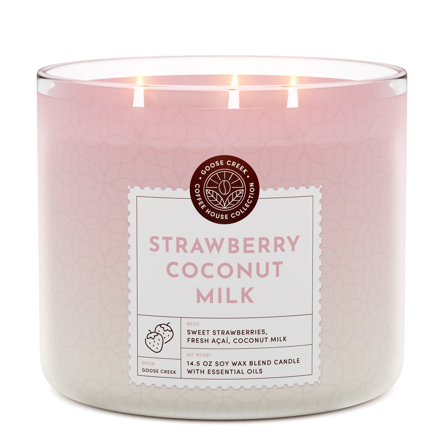Strawberry Coconut Milk 3-Wick Candle