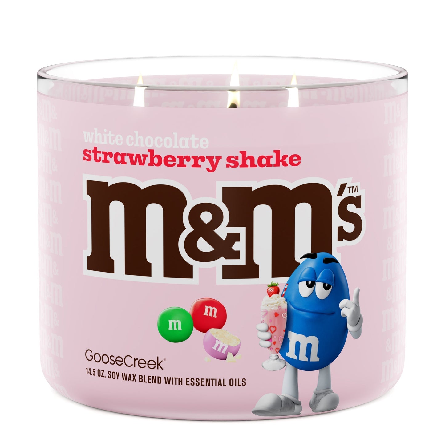 White Chocolate Strawberry Shake M&M'S 3-Wick Candle