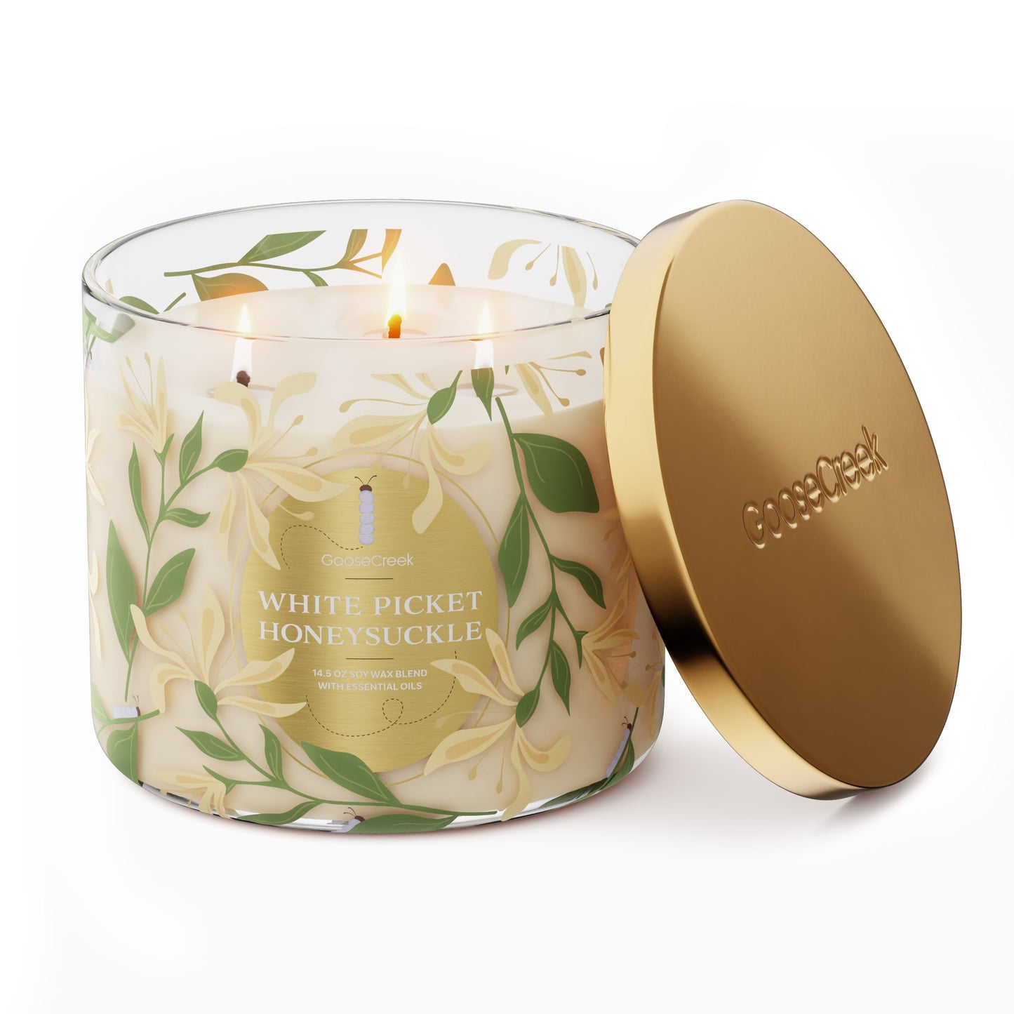 White Picket Honeysuckle 3-Wick Candle